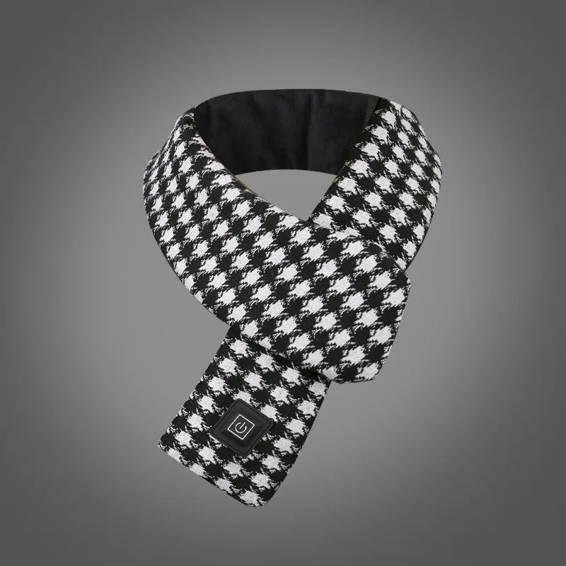 USB heated scarf, Black Grid