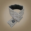 USB heated scarf, black and white geometric pattern