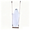 White Halloween ghost on its wooden swing