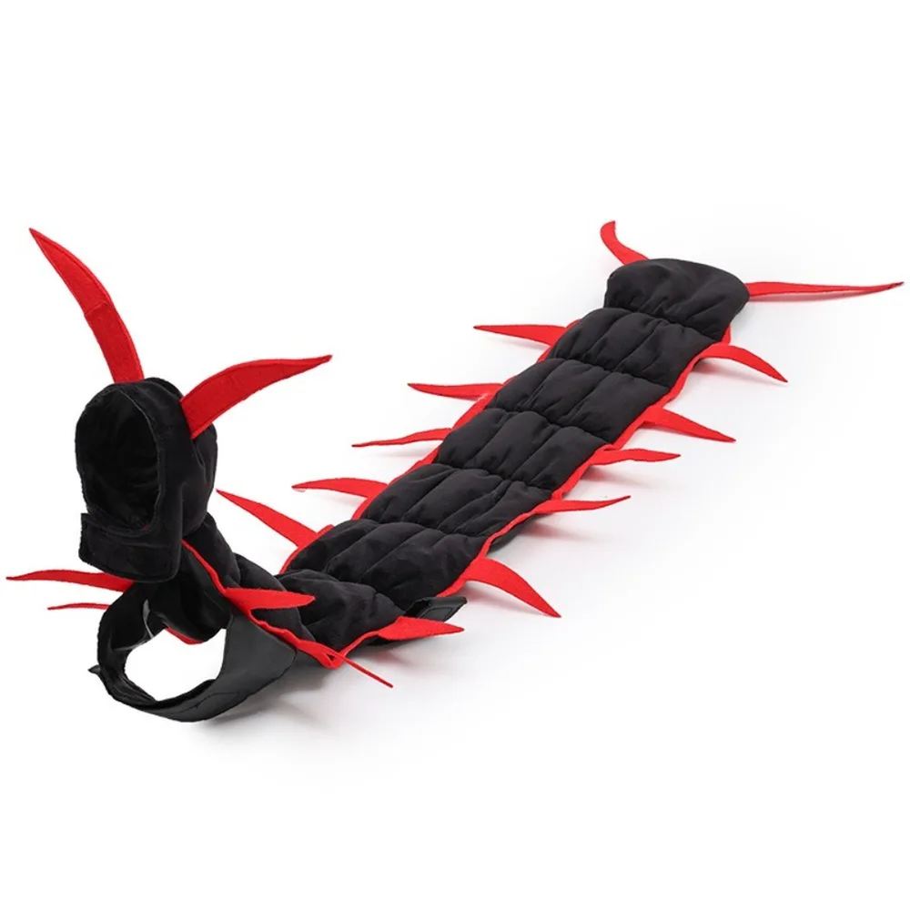 Centipede cat costume, Red trim