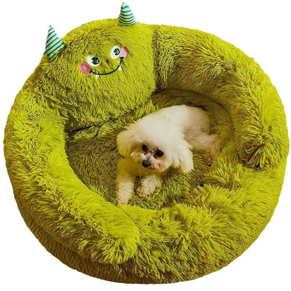 Panier rond en peluche pour animaux