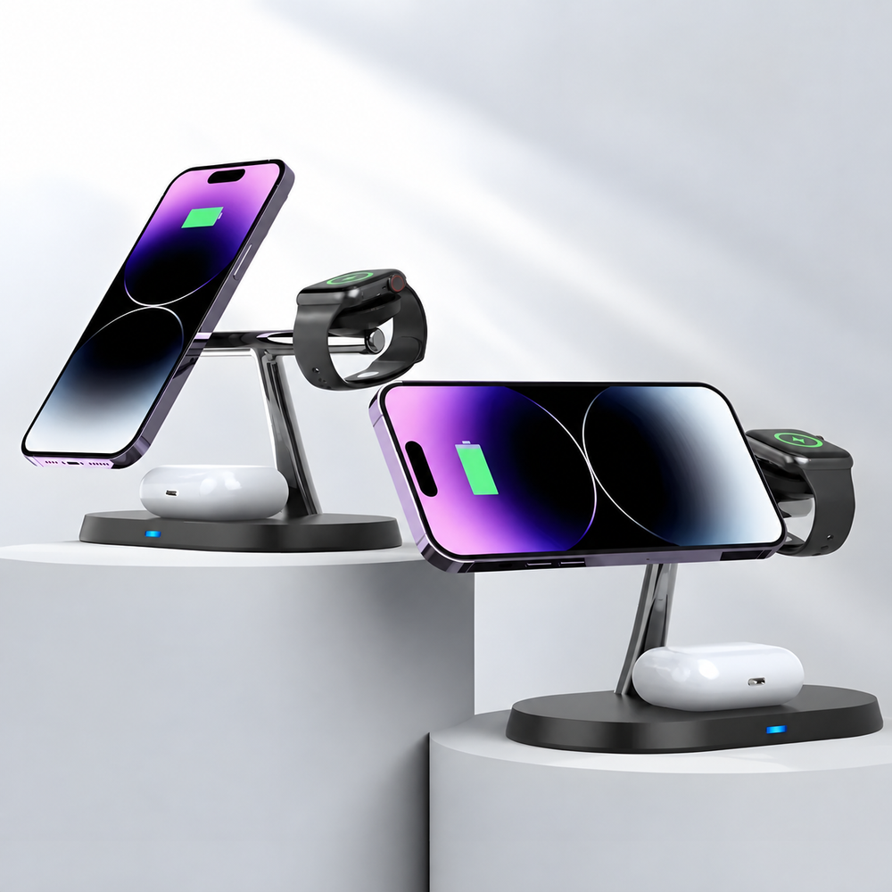 Support de charge magnétique compact pour 3 appareils
