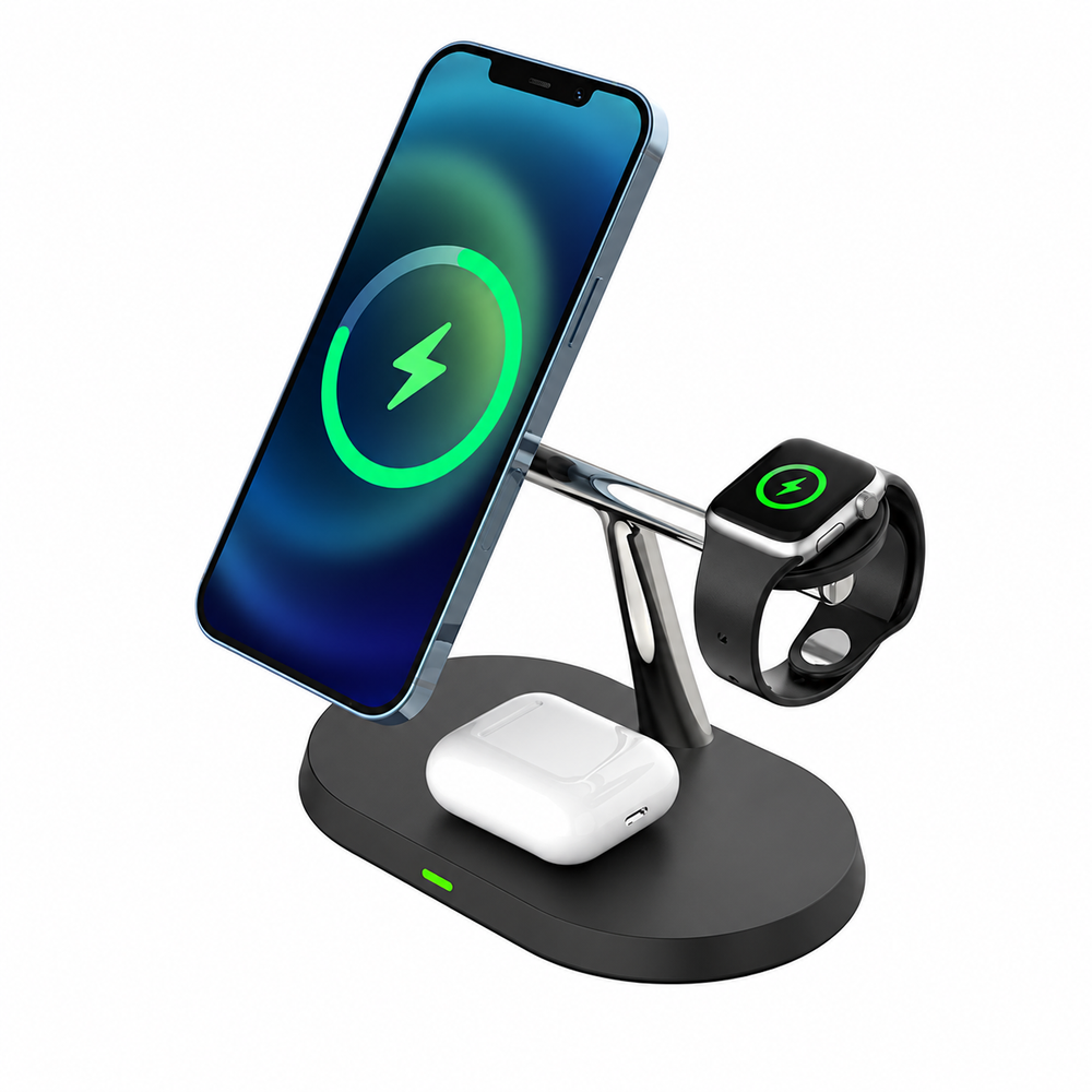 Support de charge magnétique compact pour 3 appareils