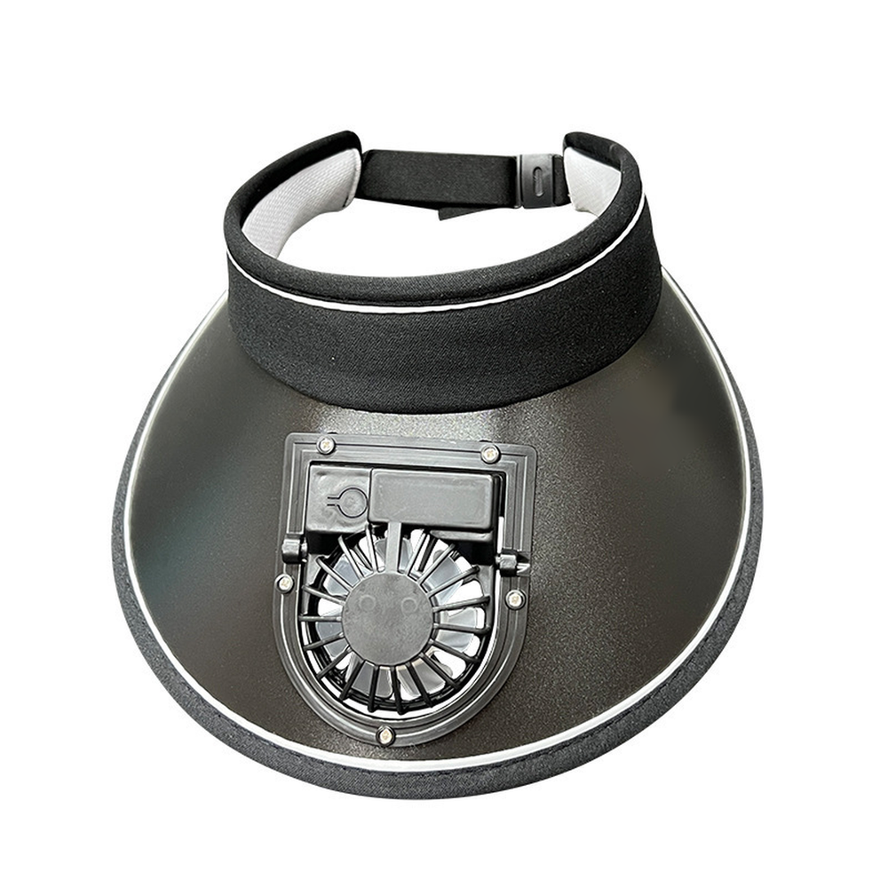 Rechargeable sun visor with fan