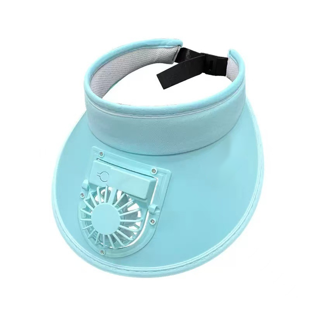 Rechargeable sun visor with fan