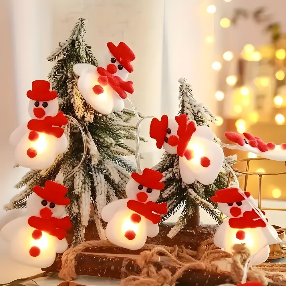 Snowman or Reindeer Christmas String Lights
