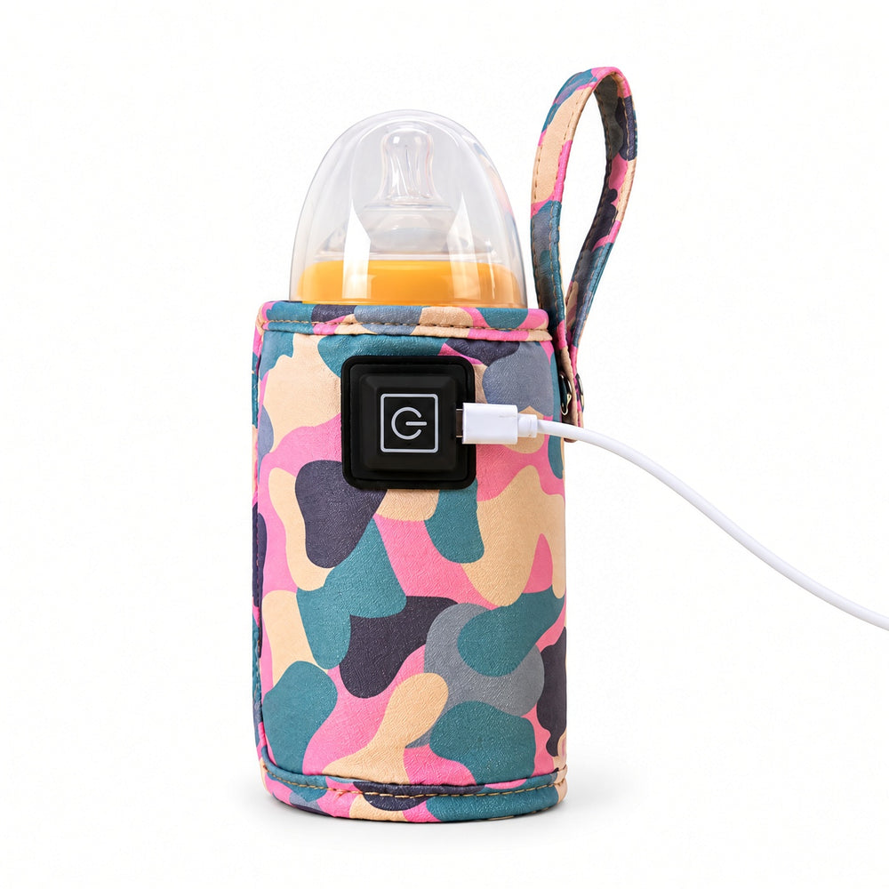 USB bottle warming wrap, Pink Camouflage print