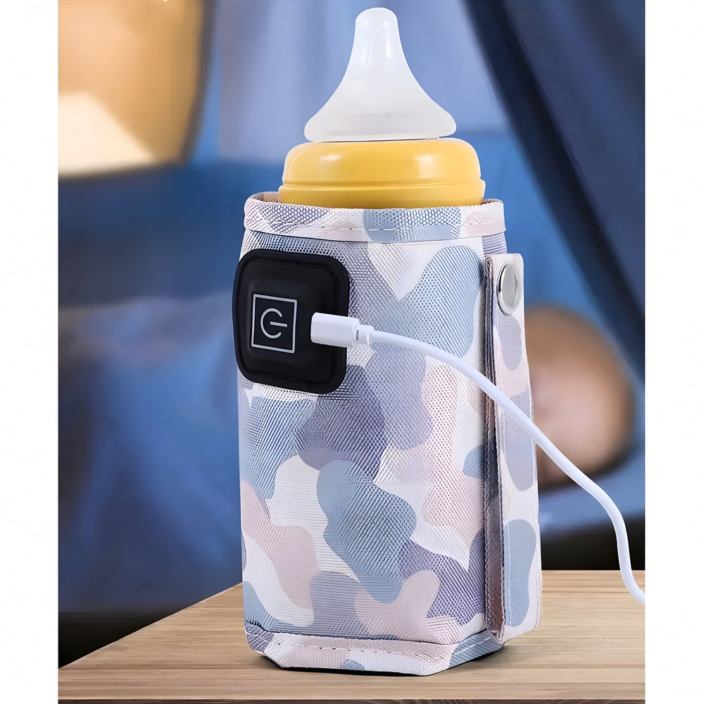 USB bottle warming wrap, Gray Camouflage print