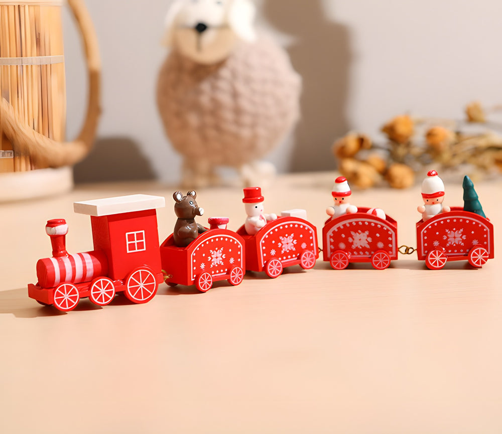 Wooden Christmas Tabletop Train