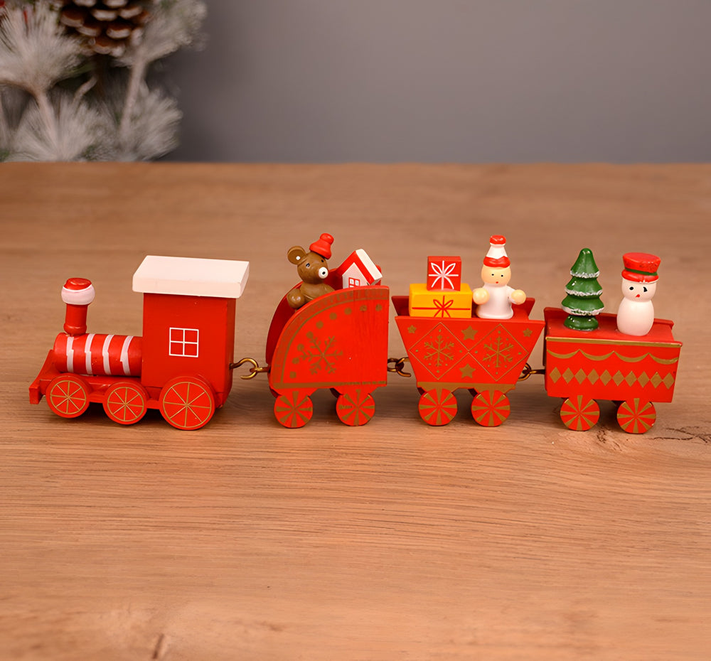 Wooden Christmas Tabletop Train