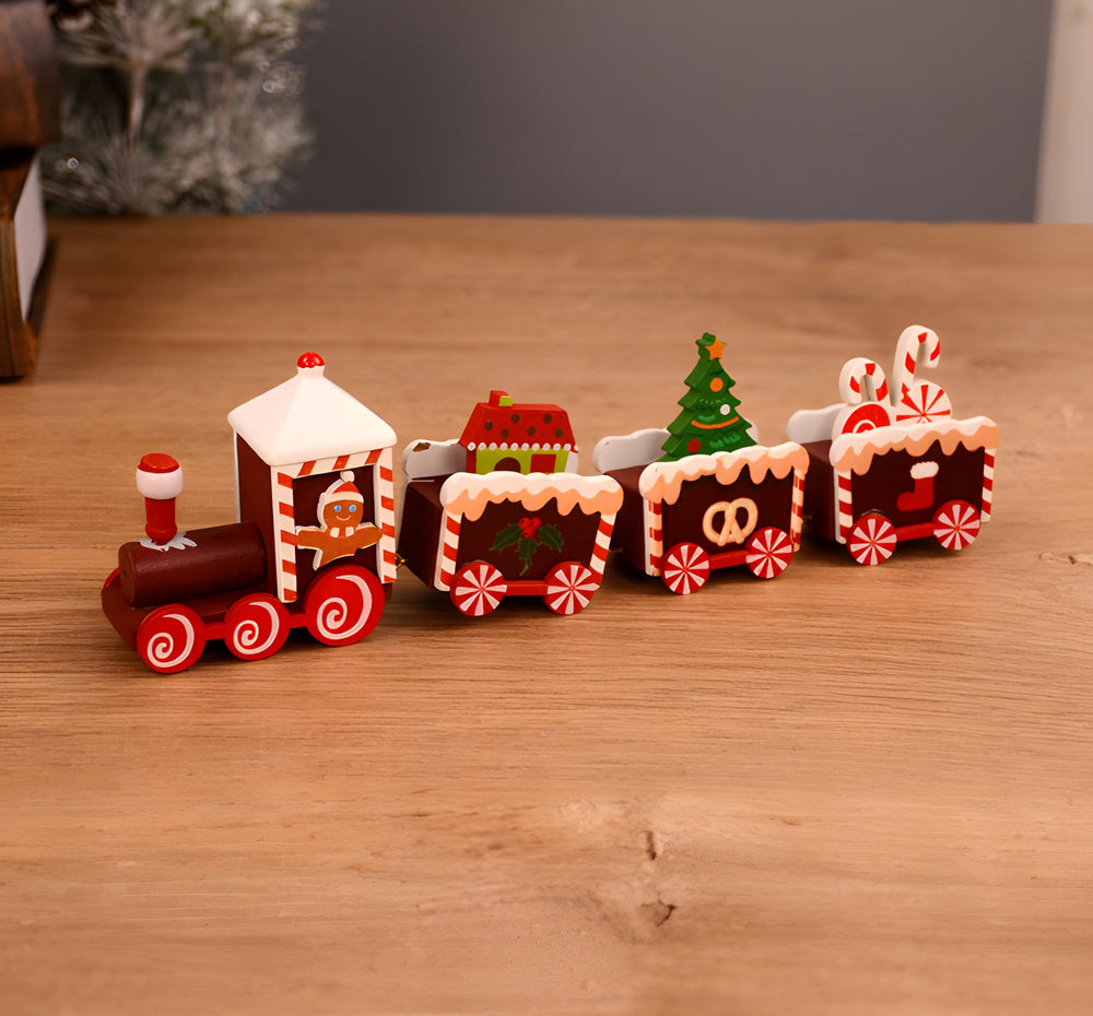 Wooden Christmas Tabletop Train