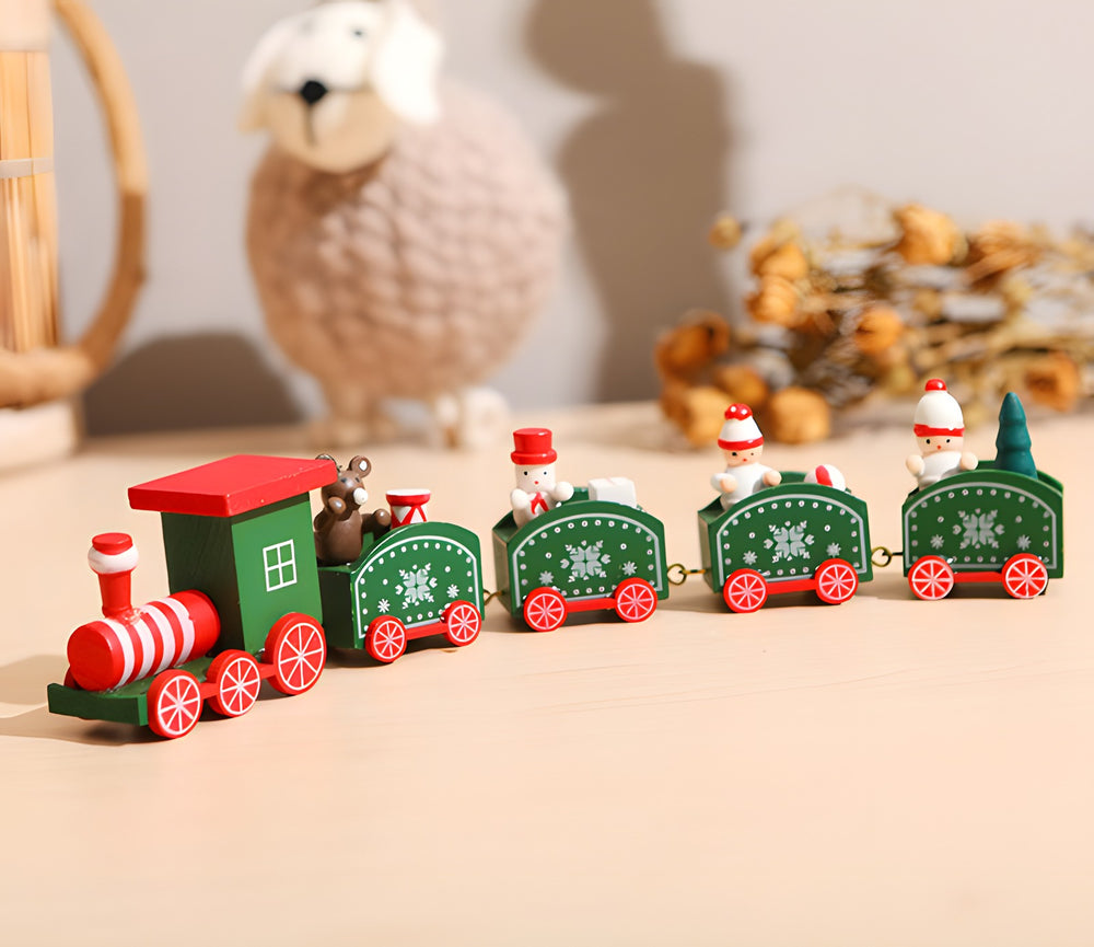 Wooden Christmas Tabletop Train
