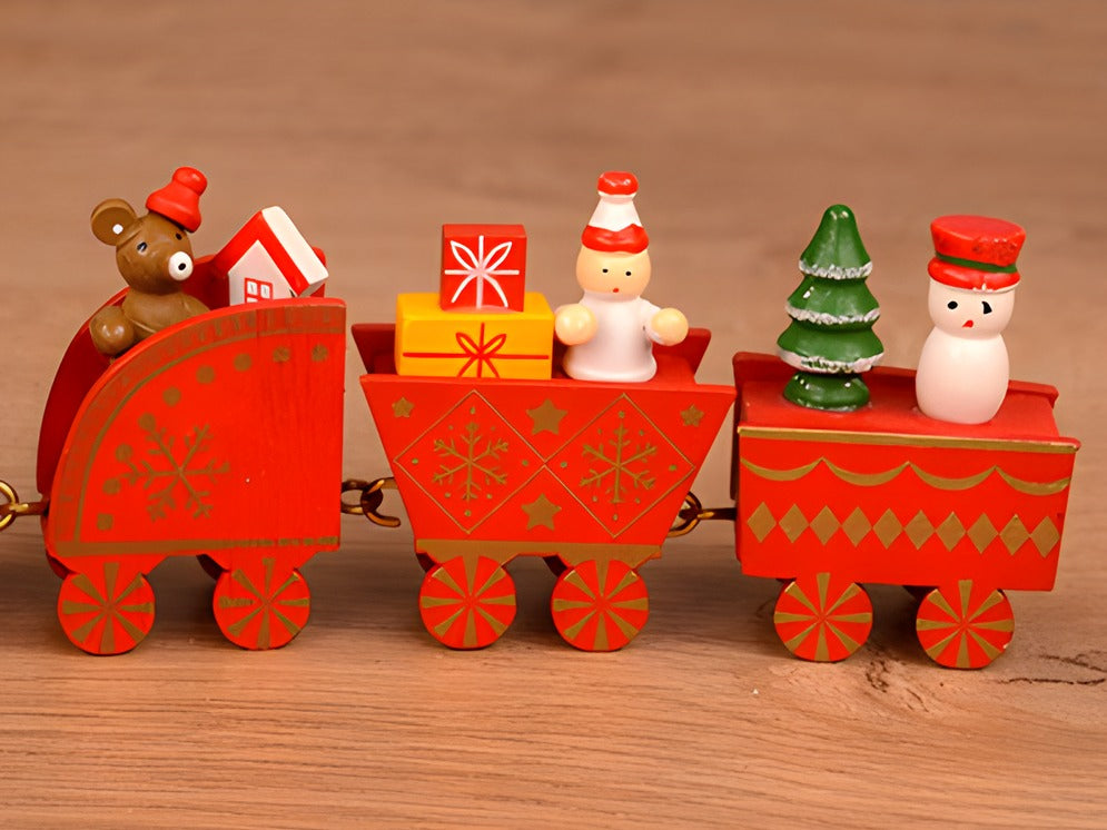 Wooden Christmas Tabletop Train